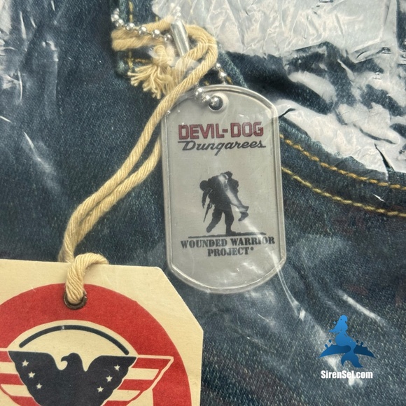 1118 NWT Devil-Dog Dungarees Slim Straight Jeans -  Size 36Wx32L - Blue - Moore - Picture 5 of 12